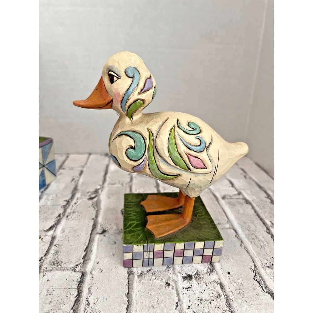 VTG 2007 Jim Shore Heartwood Creek Duck Garden Statue #4009751 6”